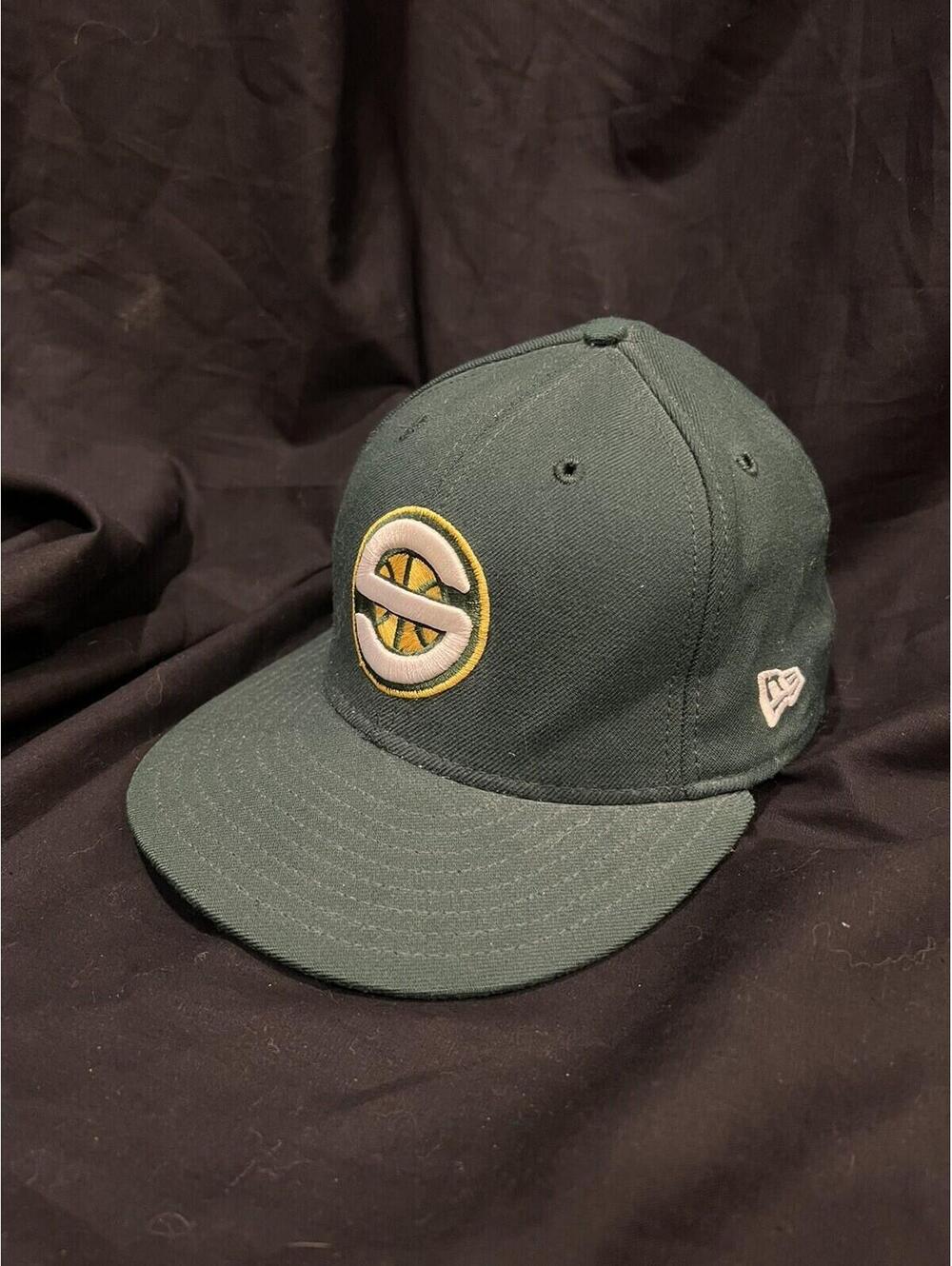 Seattle Super Sonics Hat Cap, New Era 59Fifty, Wool Blend: Size 7 5/8 Hat Club